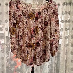 Knox Rose Floral Blouse in Pink and Cream